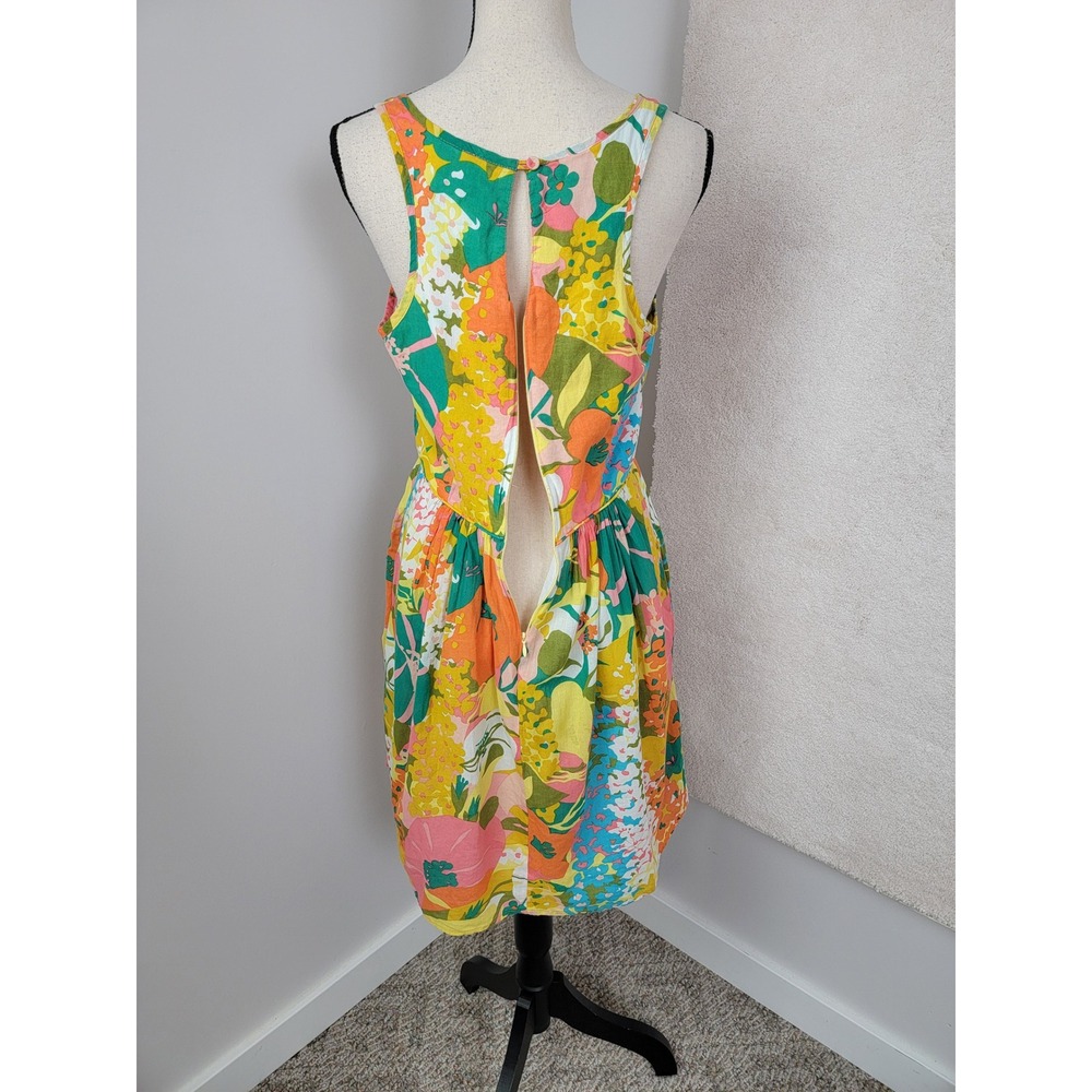 Tori Richard Floral Dress Womens 8 Multicolor Tropical Sleeveless Sun Dress‎ - Picture 4 of 7